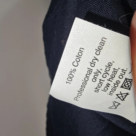 J Crew Navy BlueRuffled Rhinestone Cotton Crystal Sleeveless Blouse Size 00 - Picture 11 of 11